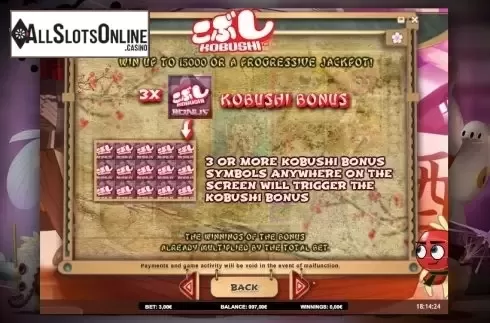 Paytable 5. Kobushi from iSoftBet