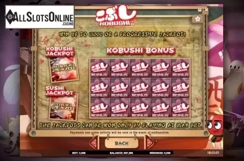 Paytable 3. Kobushi from iSoftBet