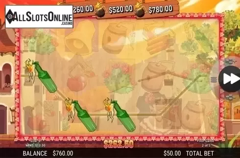 Free spins screen 2. La Bomba from Side City