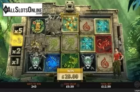 Cascading win screen 2. Legend of the Jaguar from SUNFOX Games