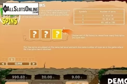 Paytable 2. Legends of the Colosseum from PAF
