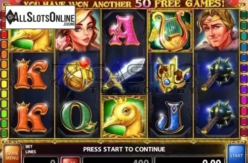 Win Screen . Magic Harp from Casino Technology