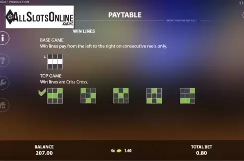 Paylines screen