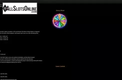 Bonus wheel screen