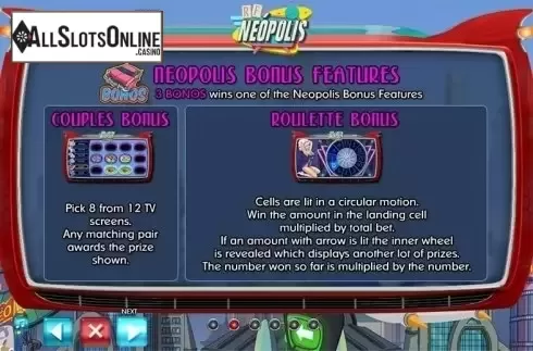 Paytable 2. Neopolis from R. Franco