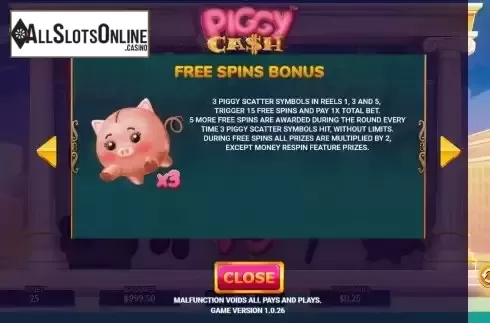 Free spins screen