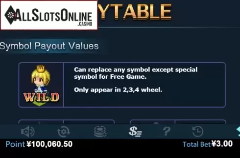 Paytable 1. Pixel War from Virtual Tech
