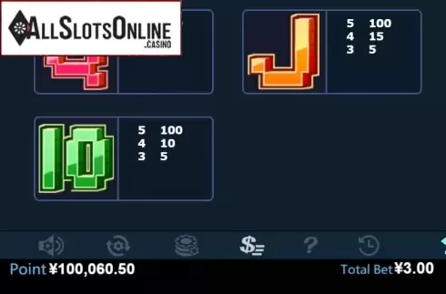 Paytable 4. Pixel War from Virtual Tech