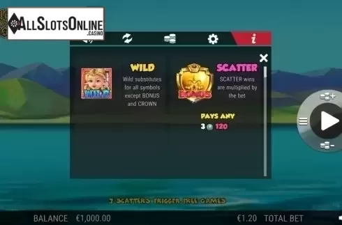 Paytable. Queen Of The Castle from NextGen