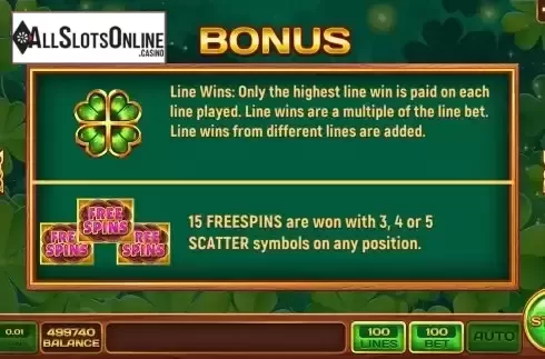 Game Feature screen