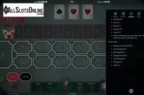 Paytable screen 2