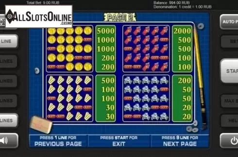 Paytable 1. Resident (Igrosoft) from Igrosoft