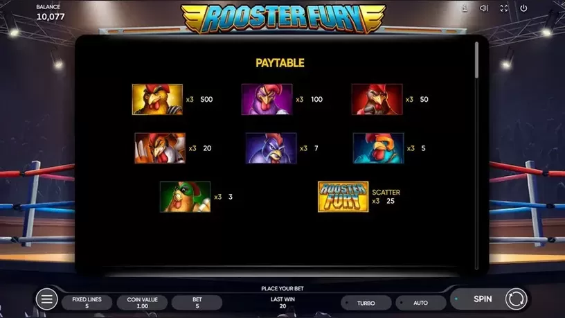 Rooster Fury slot screenshot 5