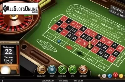 Game Screen. Roulette (NetEnt) from NetEnt
