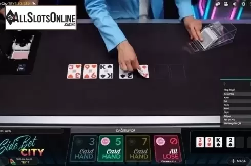 Game Screen 2. Side Bet City from Evolution Gaming