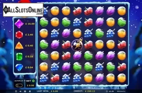 Reels screen. Sparkling Fruit Match 3 Xmas Edition from Greentube