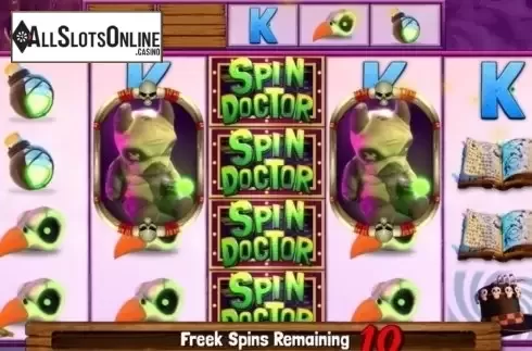 Free Spins Screen. Spin Doctor from Inspired Gaming