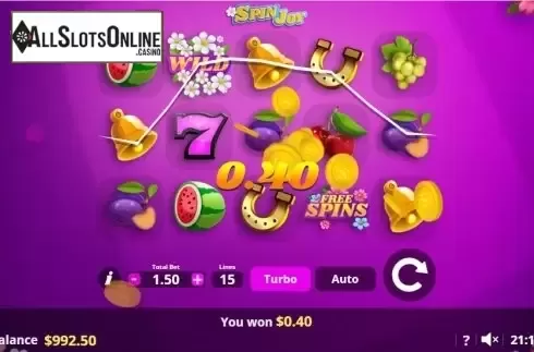 Win screen 2. SpinJoy Society from Lady Luck Games
