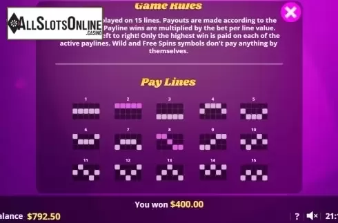 Paytable 4. SpinJoy Society from Lady Luck Games