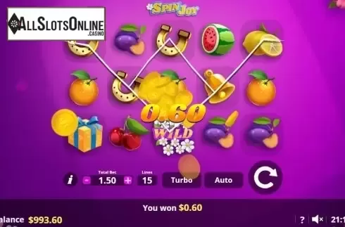 Win screen 1. SpinJoy Society from Lady Luck Games