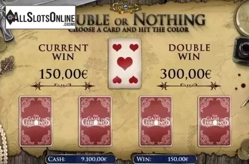 Double Up screen. The Game of Chronos Lion from R. Franco