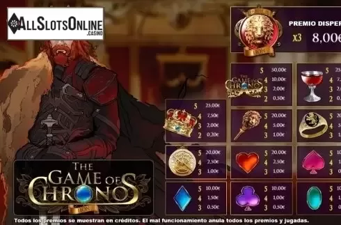 Paytable 1. The Game of Chronos Lion from R. Franco