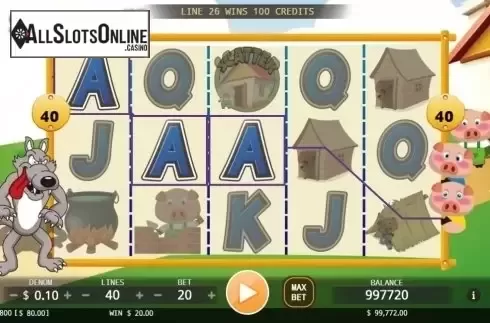Win screen. Three Little Pigs from KA Gaming