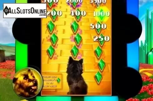Bonus Game screen. Wizard of Oz Road to Emerald City from WMS