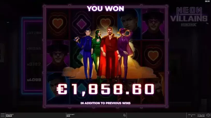 Neon Villains slot screenshot 