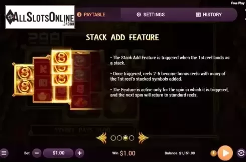 Game Features screen