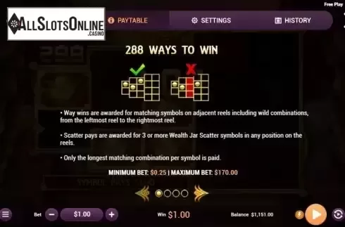 Pay Lines screen