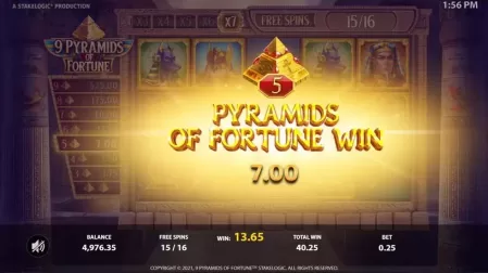 9 Pyramids of Fortune slot screenshot 8