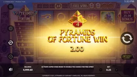 9 Pyramids of Fortune slot screenshot 3
