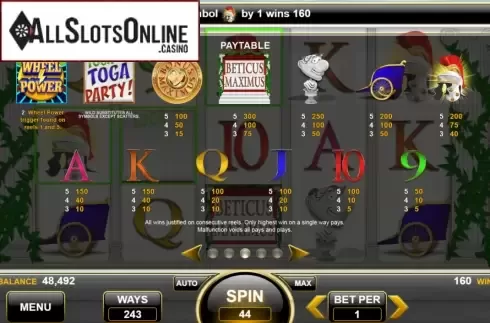 Paytable. Beticus Maximus from Spin Games
