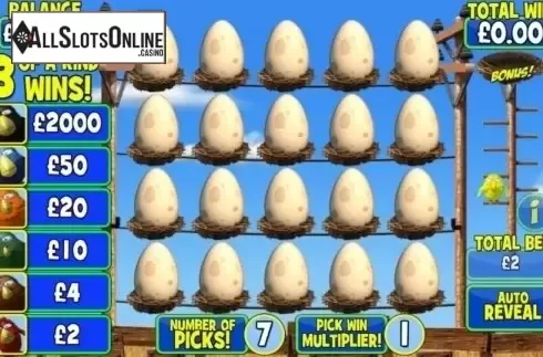 Game Screen. Birdz Instant Win from Games Warehouse