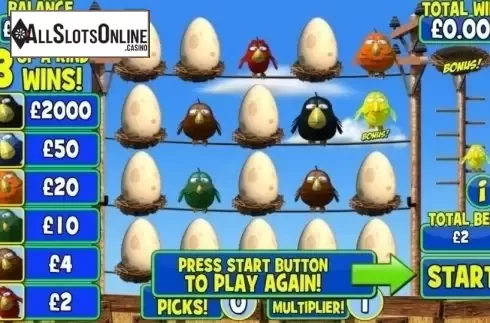 Game Screen. Birdz Instant Win from Games Warehouse