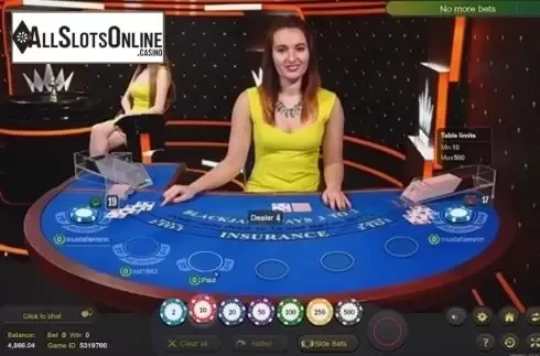 Game Screen. Blackjack (Ezugi) from Ezugi