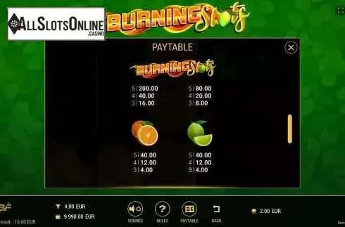 Paytable screen 3
