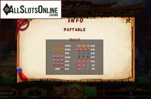 Paytable 1. Court of Justice from TIDY