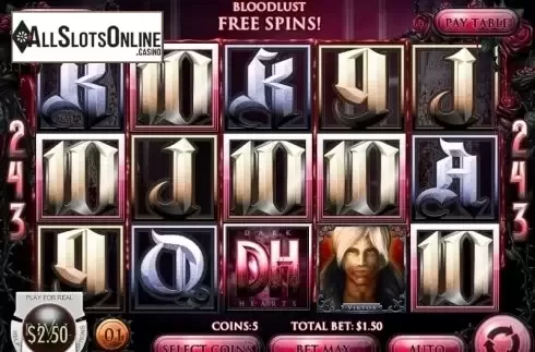Win screen. Dark Hearts from Rival Gaming