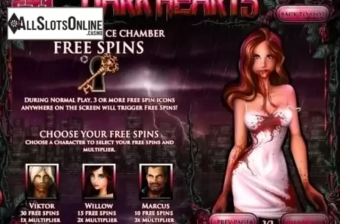 Paytable 3. Dark Hearts from Rival Gaming
