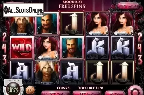 Wild Win screen. Dark Hearts from Rival Gaming