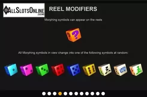 Reel modifiers screen