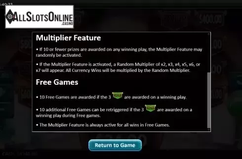Free Games screen