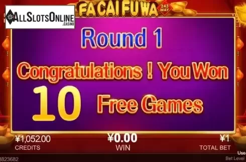 Free Spins Win Screen 2