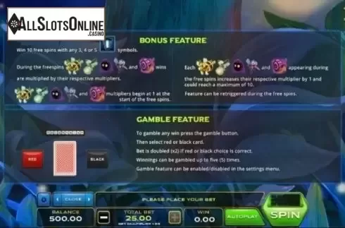 Features. Fortune Bugs from Xplosive Slots Group