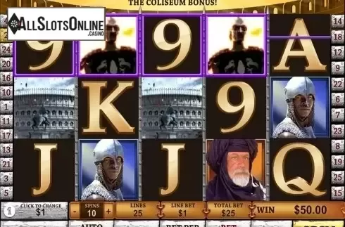 Scatter win screen. Gladiator (Playtech) from Playtech