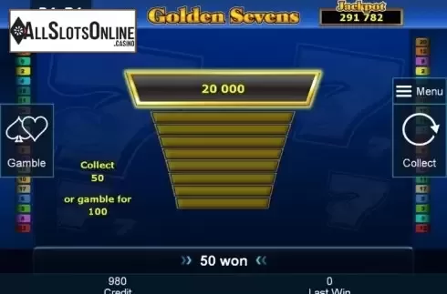Double Up. Golden Sevens (Green Tube) from Greentube
