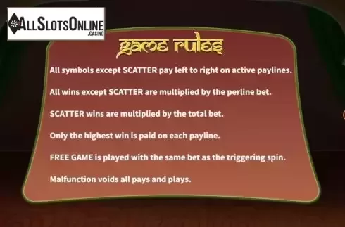 Game Rules screen