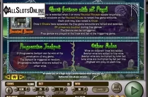 Paytable 2. Haunted House (Habanero Systems) from Habanero